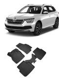 Set covorase auto din cauciuc tip tavita fit SKODA Kamiq 3d 2019 - - 5 buc, Umbrella