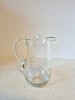 Carafă / Cană din Sticlă Vintage Rom&acirc;nia (Anii 80) &ndash; Model Texturat, cu struguri, carafa de vin, 17 cm