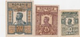 ROMANIA 10 BANI 1917, 25 BANI 1917, 50 BANI 1917 Ferdinand XF