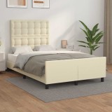 vidaXL Cadru de pat fără saltea cremă 120x190 cm piele artificială 3270562
