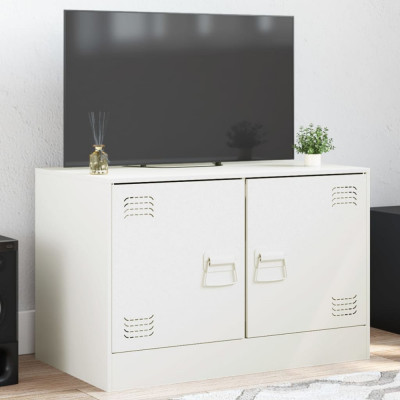 vidaXL Comodă TV, alb, 67x39x44 cm, oțel foto