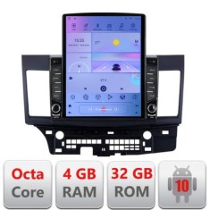 Navigatie MITSUBISHI LANCER H-037 ecran tip TESLA 9.7&quot; cu Android Radio Bluetooth Internet GPS WIFI 4+32GB DSP 4G Octa CarStore Technology