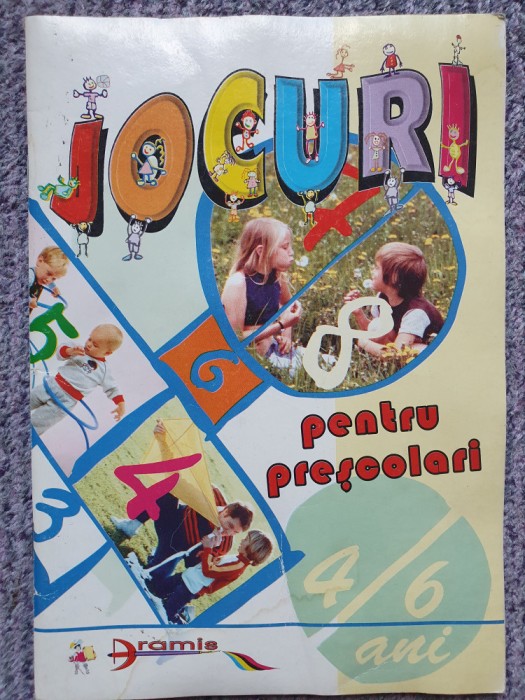 Jocuri pentru prescolari. Bucuresti 1998, 48 pagini, stare buna