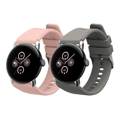 Set 2 Curele Kwmobile pentru Google Pixel Watch 2/Pixel Watch, Multicolor/Roz, Silicon, KWM0000254I002C foto