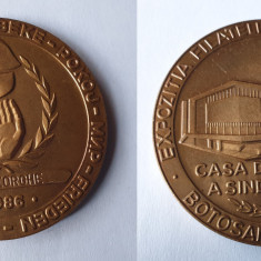 Pace - Expozitia filatelica Romania - Ungaria anul 1986, medalie cu dedicatie