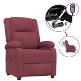 Cumpara ieftin Fotoliu rabatabil electric, rosu vin, material textil