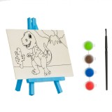 Set Creativ Pictură Dinozaur, 7 Piese, Lemn și Plastic, Culori Multicolor, Oem