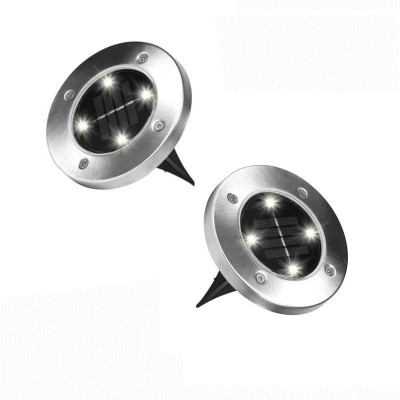 Set 2 x lampi solare cu 4 LED-uri si senzor de lumina Solar Pathway Lights foto