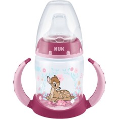 Biberon Nuk First Choice Disney Bambi cu toarte si tetina de invatare din silicon, 6 luni+, 150ml, Roz