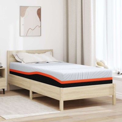 vidaXL Saltea Alb și gri 90 x 190 cm Spumă cu Memorie 4106301 foto