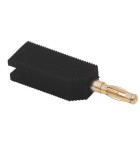 Mufa banana tata neagra contact aurit cablu 4mm, Oem