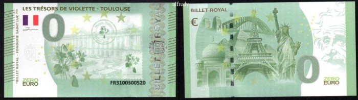 FRANTA 2023 0 EURO SOUVENIR, Billet Royal, Toulouse, UNC