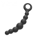 Bile Anale Hard Anal Beads, Silicon, Negru, 17.9 cm, Passion Labs, Mystery