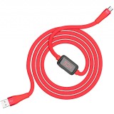 Cablu Date si Incarcare USB la MicroUSB HOCO SELECTED Timing S4, 1.2 m, Rosu