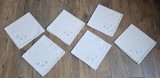 SET 6 SERVETE VINTAGE DIN BUMBAC GROS BEJ CU BRODERIE MANUAL