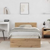 VidaXL Cadru de pat Stejar Artizanal 100 x 200 cm Lemn compozit