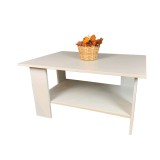 Masa cafea Turing, PAL Melaminat, cu raft depozitare, 87x60x43cm, alb