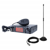 Pachet Statie radio CB PNI ESCORT HP 9001 PRO ASQ reglabil, AM-FM, 12V/24V, 4W + Antena CB PNI Extra 40 cu magnet, 30W, 26-30MHz, SWR 1.0, fibra de st