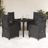 vidaXL Set mobilier de grădină cu perne, 5 piese, negru, poliratan 3212889