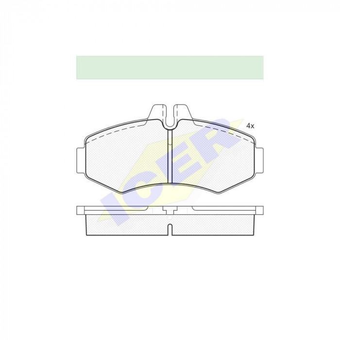 Set placute frana punte fata Mercedes Sprinter, 01.1995-05.2006, Clasa V; Vito W638 1996-2003; marca Icer 141288