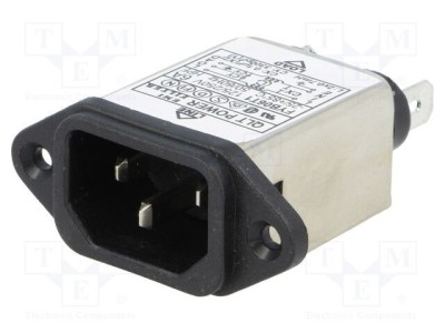 Conector alimentare AC soclu tată 6A 250VAC IEC 60320 0,7mH YUNPEN ELECTRONIC foto