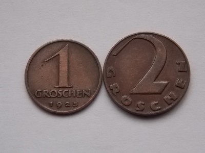 LOT 2 MONEDE - 1,2 GROSCHEN 1925 AUSTRIA foto