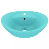 Cumpara ieftin Chiuveta lux preaplin verde deschis mat 58,5x39cm ceramica oval