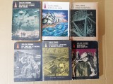 6 vol. Jules Verne (20000 de leghe sub mari, Castelul din Carpati, Robur Cuceritorul, Sarpele de mare, Aventura misiunii Barsac, 5 mil. ale Begumei)