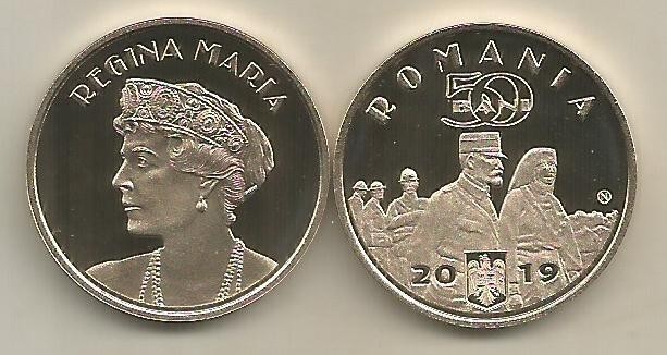 ROMANIA 50 BANI 2019 - PROOF - REGINA MARIA