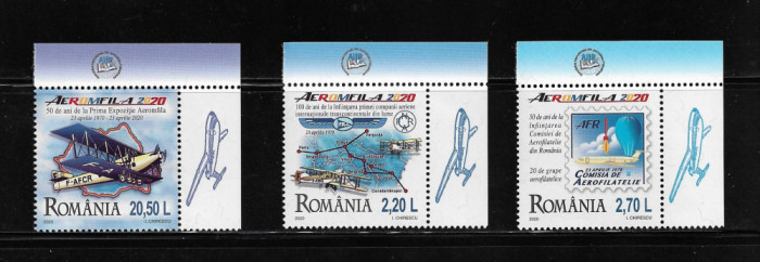 ROMANIA 2020 - AEROMFILA 2020, SERIE CU DOUA TABSURI - T4, MNH - LP 2281