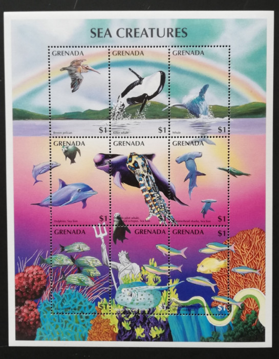 Grenada-Fauna,Creaturile Marilor-1 M/Sh-.Neobliterata-GG 008