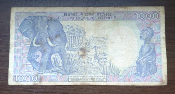 Republica Ciad - 1000 Francs 1988