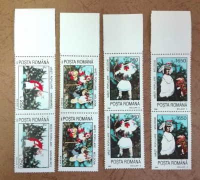 TIMBRE ROMANIA MNH LP1400/1996 MASTI POPULARE SERIE IN PERECHE foto
