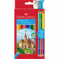 Creioane Colorate Faber-Castell Eco, 15 Buc/Set, Culori Asortate, Creion de Colorat, Creioane Bicolore, Creioane Colorate Faber-Castell, Creioane de C