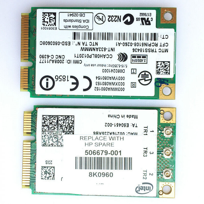 HP EliteBook 8530p &amp; 8530w 6930P Wifi / Bluetooth Intel 533AN_MMW 506679-001