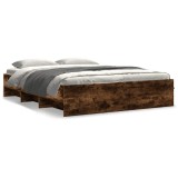Cumpara ieftin Cadru pat fara saltea stejar fumuriu 150x200 cm lemn prelucrat