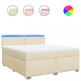 Cumpara ieftin Pat continental cu saltea, crem, 180x200 cm, textil