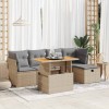 VidaXL Set canapele grădină cu perne 6 piese bej poliratan/lemn acacia 3327969