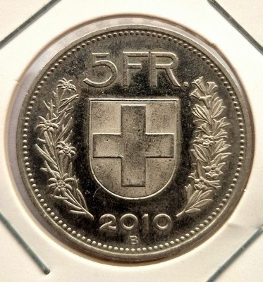 Elvetia 5 Francs 2010 moneda nichel km # 40a Herdsman foto
