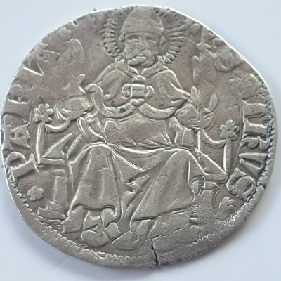 Italia 1 Grosso (denari) (1359-1378) Pavia argint Galeazzo ll Visconti Rar foto