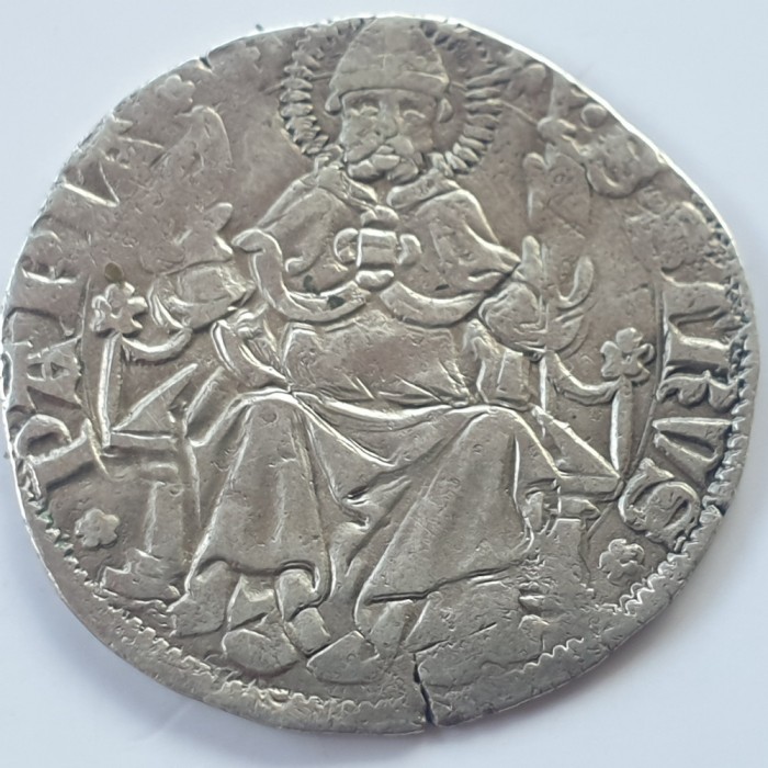 Italia 1 Grosso (denari) (1359-1378) Pavia argint Galeazzo ll Visconti Rar