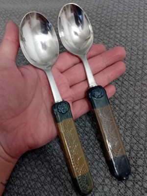 Doua linguri Rosenthal cu maner din ceramica foto