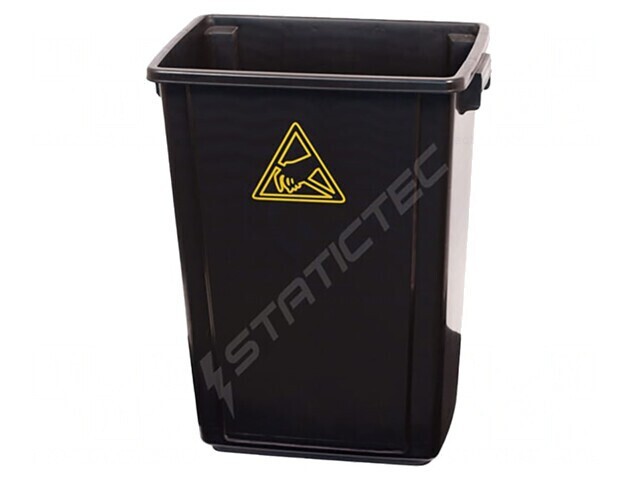 Coș de gunoi ESD 60L polipropilenă neagră 460x310x600mm