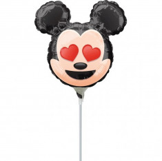 Balon mini figurina Mickey Mouse - 24 cm, umflat + bat si rozeta, Amscan 36362 foto