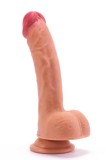 Dildo Realistic Dublu Stratificat Cu Testicule, Natural, 18 cm