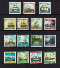 246-PAPUA NOUA GUINEE 1987-Nave-Vapoare-Serie completa de 15 timbre nestam MNH foto