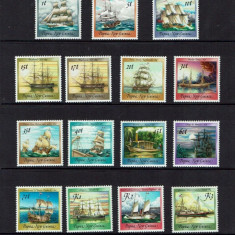 246-PAPUA NOUA GUINEE 1987-Nave-Vapoare-Serie completa de 15 timbre nestam MNH