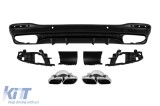 Difuzor tip GLS63 cu capete cromate pentru bara spate A Design potrivit pentru Mercedes GLS X167 dupa 2019 -oo--oo-, cu garnitura neagra Performance A
