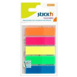 Stick Index Plastic Transparent Color 45 X 12 Mm, 5 X 25 File/set, Stick&quot;n - 5 Culori Neon