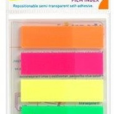 Stick Index Plastic Transparent Color 45 X 12 Mm, 5 X 25 File/set, Stick"n - 5 Culori Neon